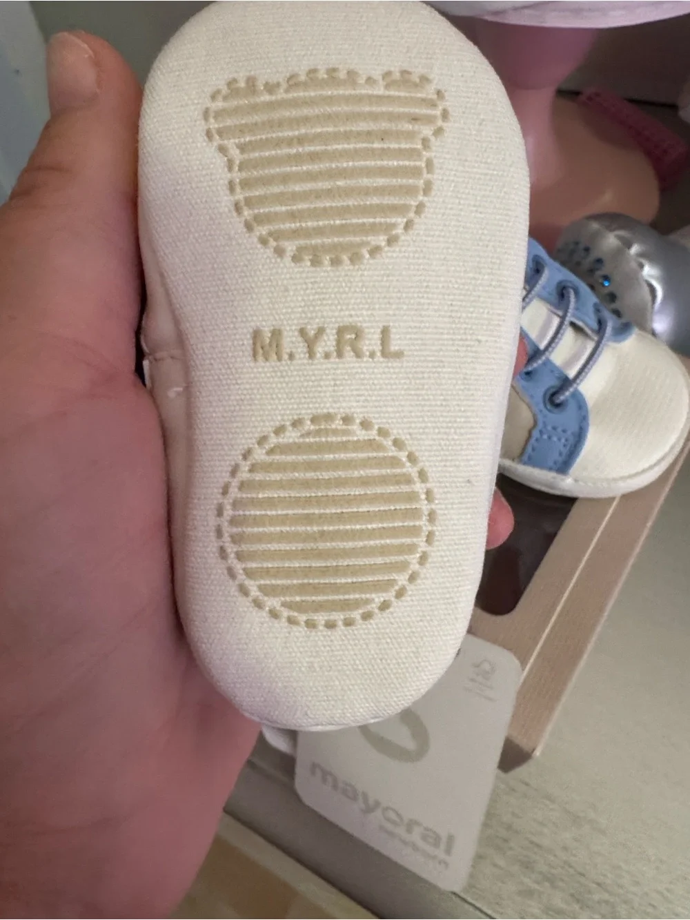 Mayoral Light Blue and Cream Baby Walker Shoes